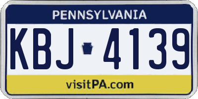 PA license plate KBJ4139