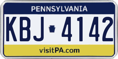 PA license plate KBJ4142