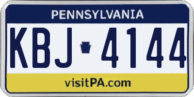 PA license plate KBJ4144