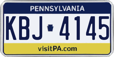 PA license plate KBJ4145
