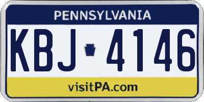 PA license plate KBJ4146