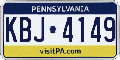 PA license plate KBJ4149