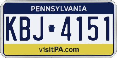 PA license plate KBJ4151