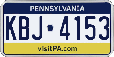PA license plate KBJ4153