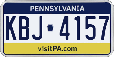 PA license plate KBJ4157