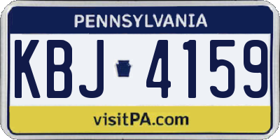 PA license plate KBJ4159