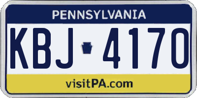 PA license plate KBJ4170