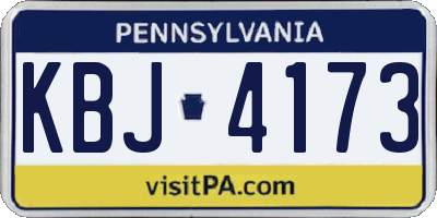 PA license plate KBJ4173