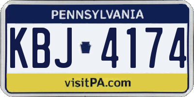 PA license plate KBJ4174