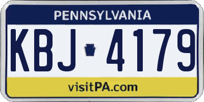 PA license plate KBJ4179
