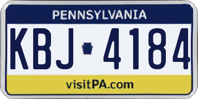 PA license plate KBJ4184