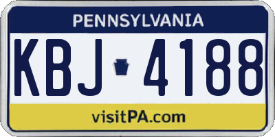 PA license plate KBJ4188