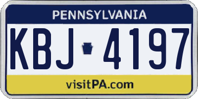 PA license plate KBJ4197