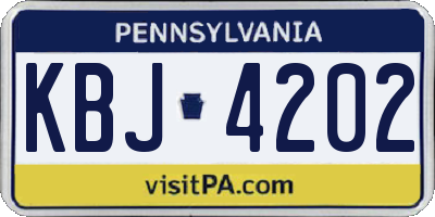 PA license plate KBJ4202