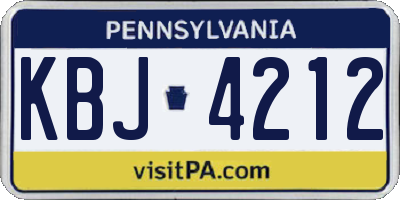 PA license plate KBJ4212