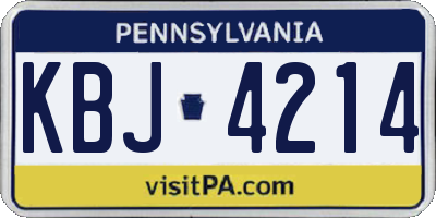 PA license plate KBJ4214