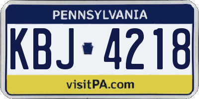 PA license plate KBJ4218