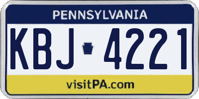 PA license plate KBJ4221