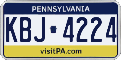 PA license plate KBJ4224