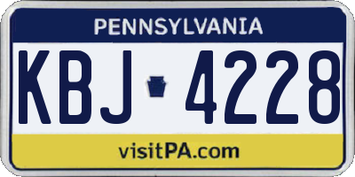 PA license plate KBJ4228