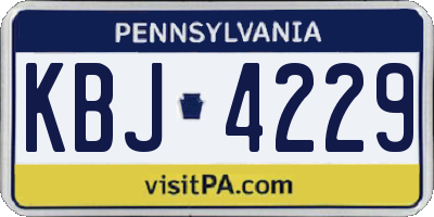 PA license plate KBJ4229