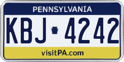 PA license plate KBJ4242