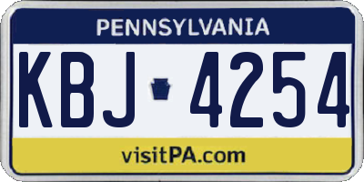 PA license plate KBJ4254