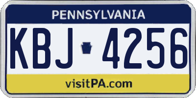 PA license plate KBJ4256