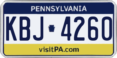 PA license plate KBJ4260