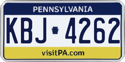 PA license plate KBJ4262