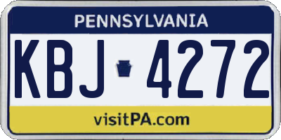 PA license plate KBJ4272