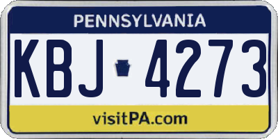 PA license plate KBJ4273