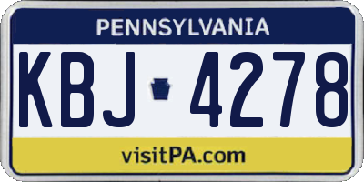 PA license plate KBJ4278