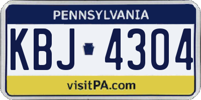 PA license plate KBJ4304