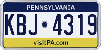 PA license plate KBJ4319