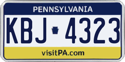 PA license plate KBJ4323
