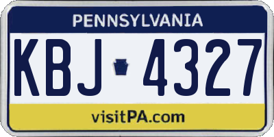PA license plate KBJ4327