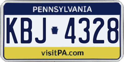 PA license plate KBJ4328