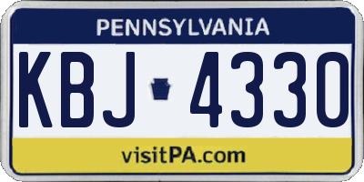 PA license plate KBJ4330