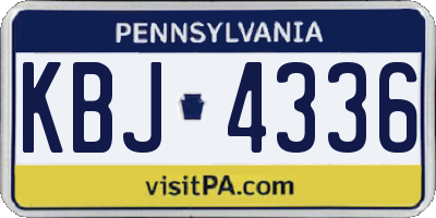 PA license plate KBJ4336
