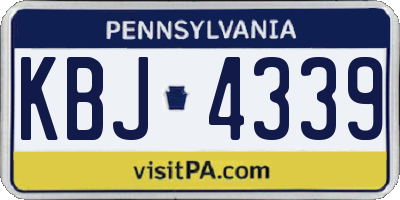 PA license plate KBJ4339