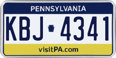 PA license plate KBJ4341