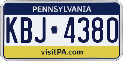 PA license plate KBJ4380