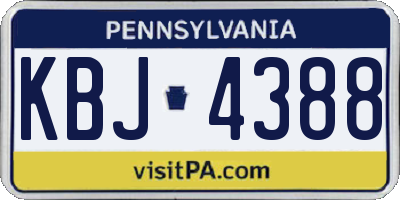 PA license plate KBJ4388