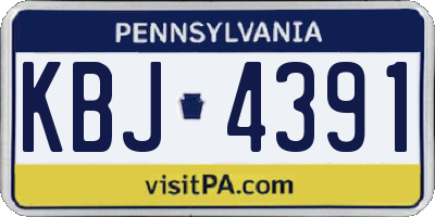 PA license plate KBJ4391