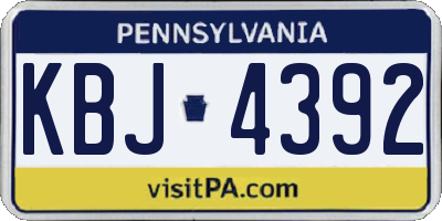 PA license plate KBJ4392