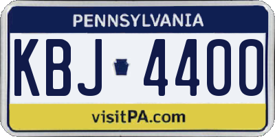 PA license plate KBJ4400
