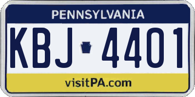 PA license plate KBJ4401