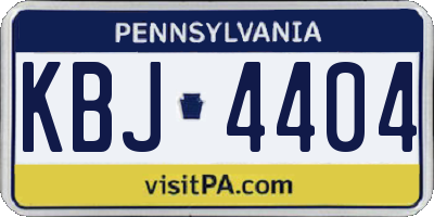 PA license plate KBJ4404