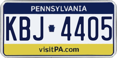 PA license plate KBJ4405